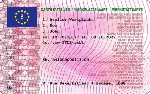 Werkstattkarte - Vorderseite